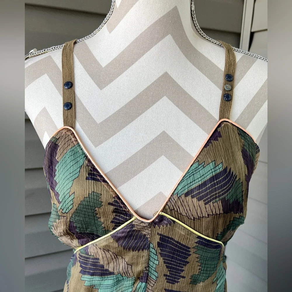 Diesel Dress Silk Dress Fregius Vestito Chiffon High Low Sz M - Picture 2 of 15